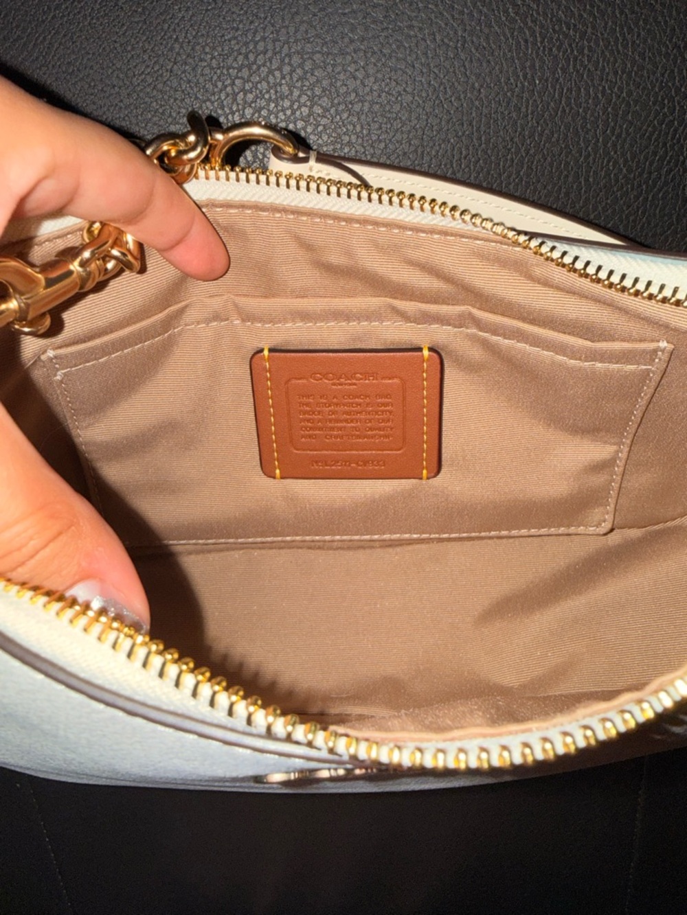 Coach Teri Shoulder Bag in Chalk - Picture 8 of 11